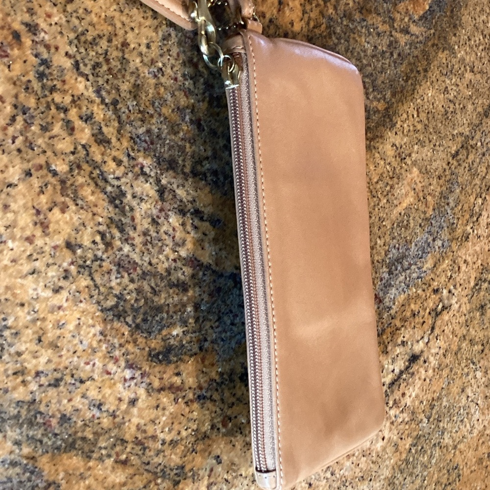 Coach Tan Leather Clutch with Gold Accents.
Great gift idea! - Picture 4 of 6